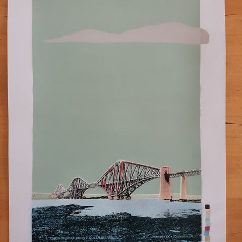 Forth Bridge, from South Queensferry - Light Turquoise - Bell's Galleries - Made Scotland