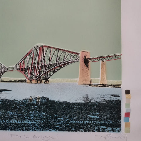 Forth Bridge, from South Queensferry - Light Turquoise - Bell's Galleries - Made Scotland