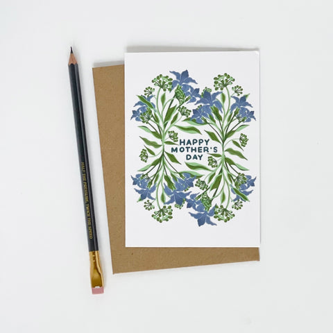 Happy Mother's Day - Blue Iris - Lomond Paper Co - Made Scotland