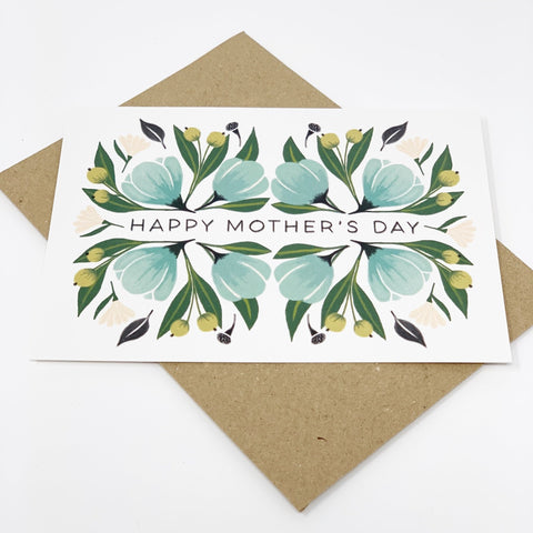 Happy Mother's Day - Floral Green - Lomond Paper Co - Made Scotland