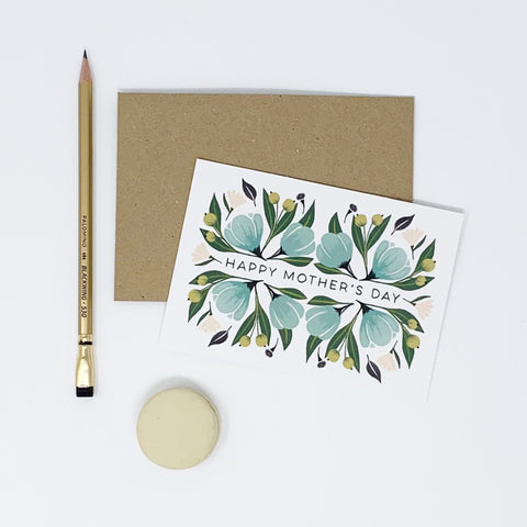 Happy Mother's Day - Floral Green - Lomond Paper Co - Made Scotland