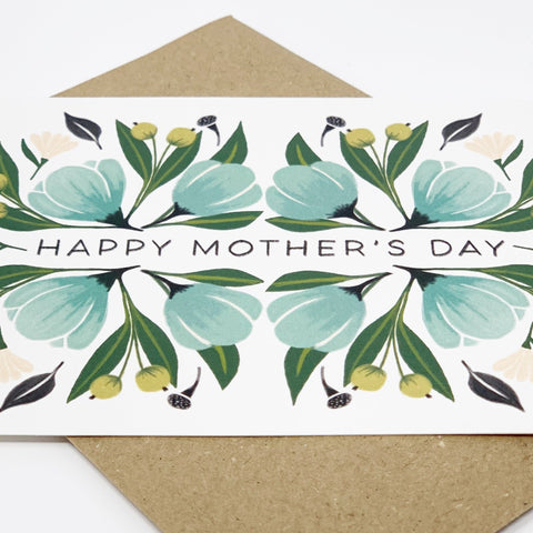 Happy Mother's Day - Floral Green - Lomond Paper Co - Made Scotland