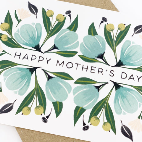 Happy Mother's Day - Floral Green - Lomond Paper Co - Made Scotland