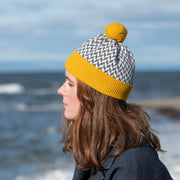'Herringbone' hat in mustard yellow - Made Scotland