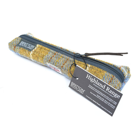 Highland Range Harris Tweed® Slim Pencil Case - Bright Pink Plaid - Amy Britton Harris Tweed® Accessories - Made Scotland