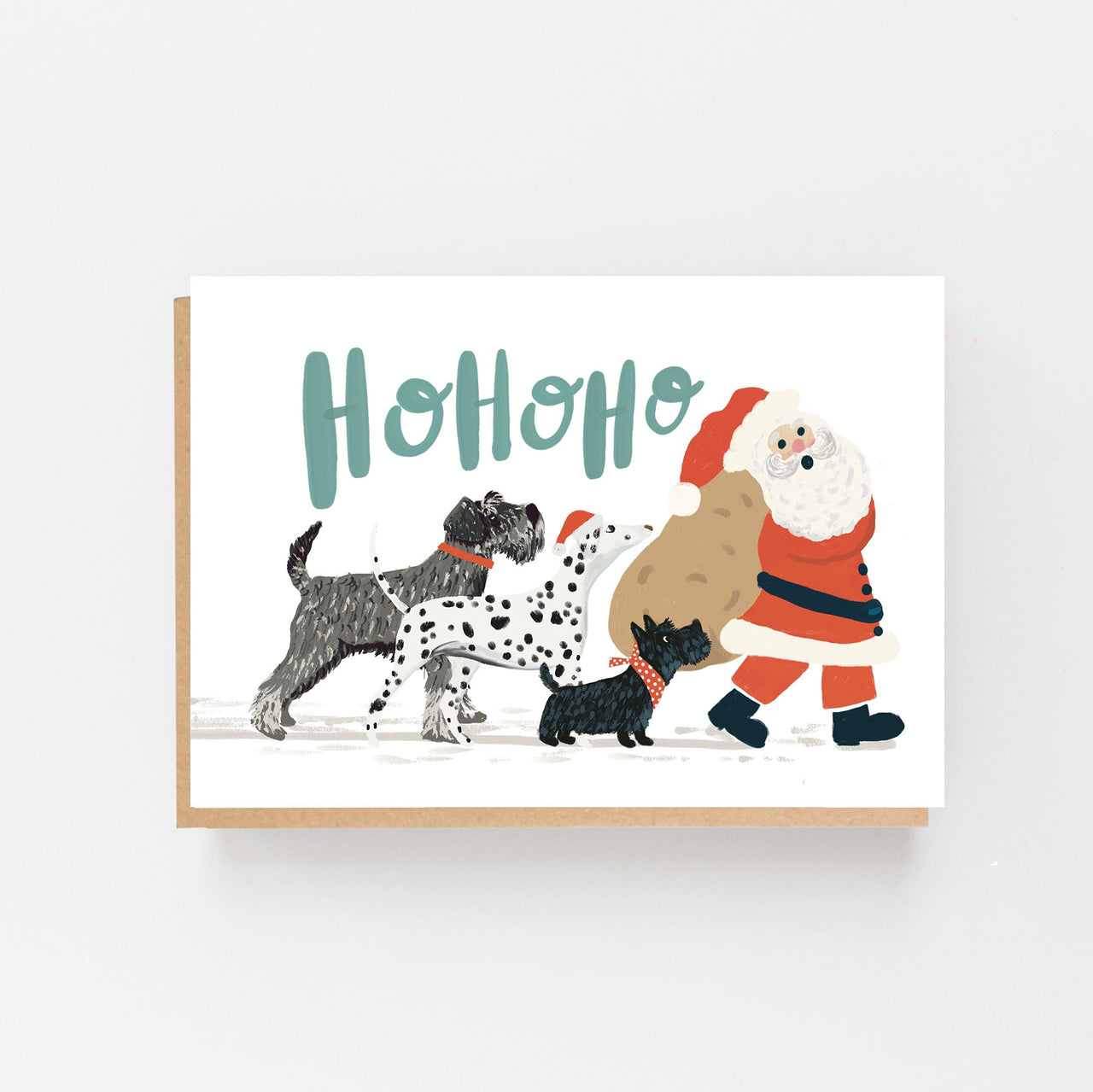Ho Ho Ho Christmas Card Set of 8 Cards Boxed - Made Scotland