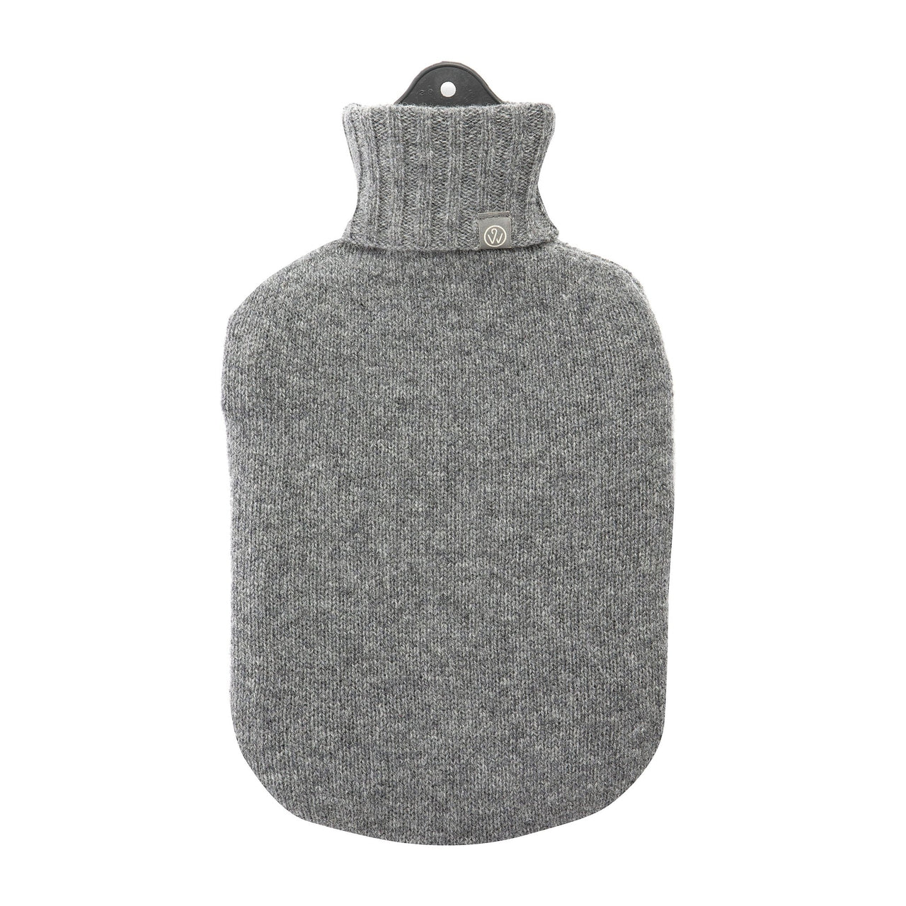 Lambswool Knit Block Colour Sustainable Hot Water Bottle Charcoal Grey - Made Scotland