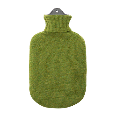 Lambswool Knit Block Colour Sustainable Hot Water Bottle Moss Green - Wairm - Made Scotland