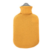 Lambswool Knit Block Colour Sustainable Hot Water Bottle Mustard Yellow - Made Scotland