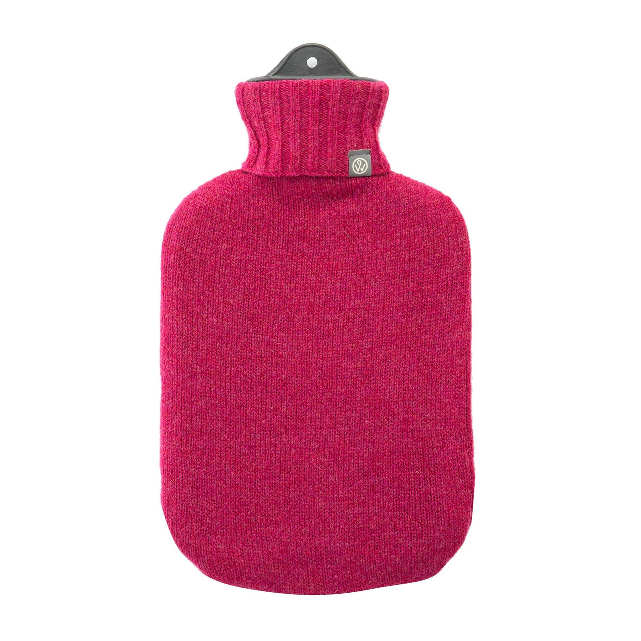 Lambswool Knit Block Colour Sustainable Hot Water Bottle Raspberry Pink - Made Scotland