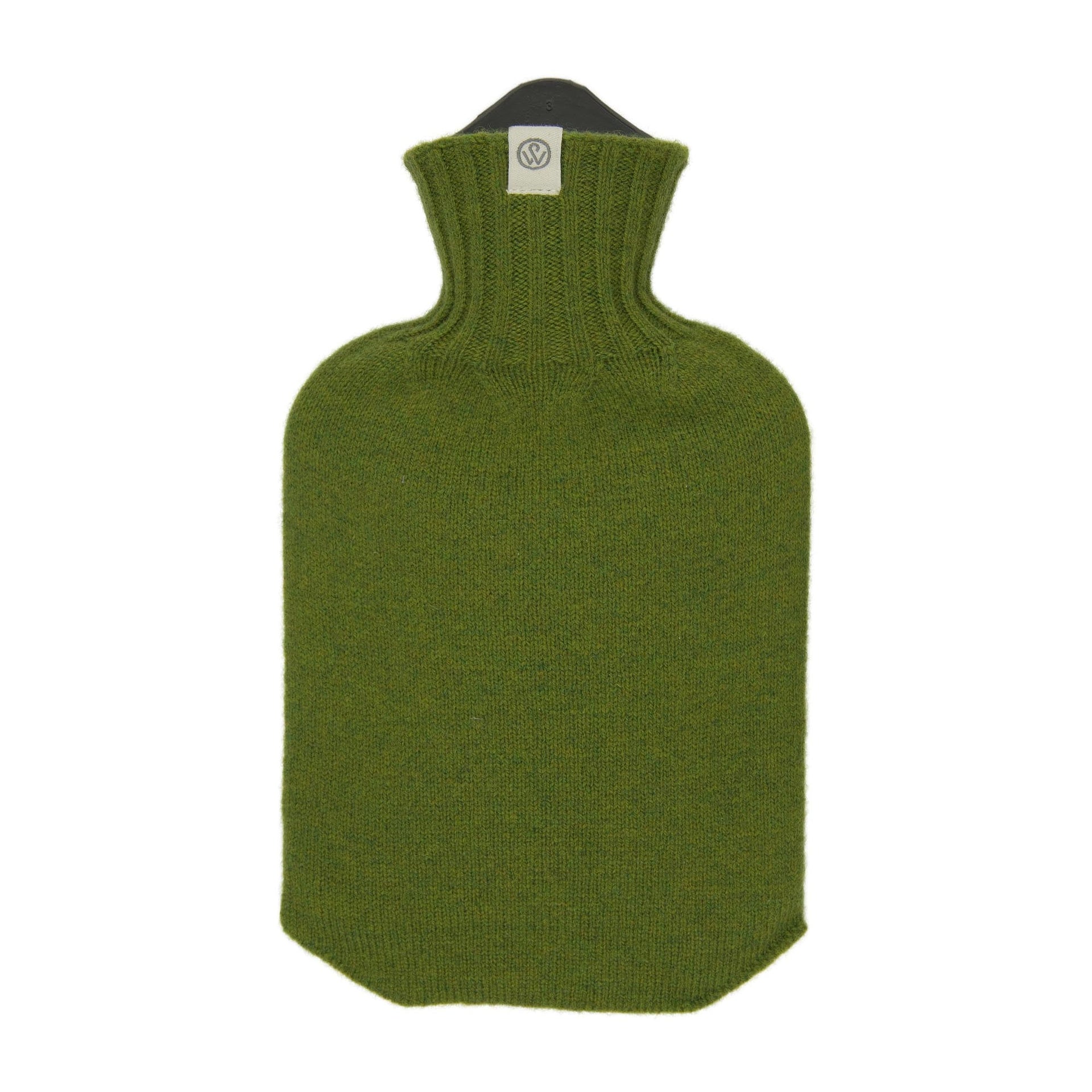 Lambswool Knit Mini Sustainable Hot Water Bottle Moss Green - Made Scotland