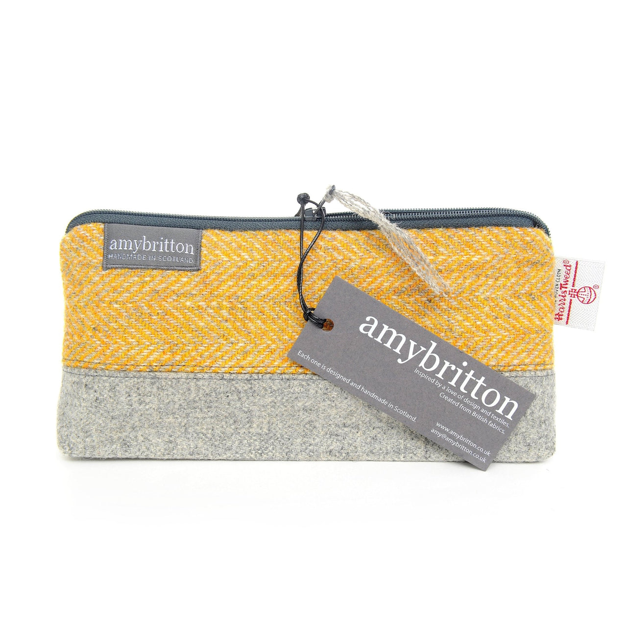 Landscape Harris Tweed® Cosmetic Bag - Barley Yellow - Amy Britton Harris Tweed® Accessories - Made Scotland