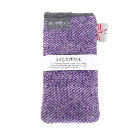 Landscape Harris Tweed® Glasses Case - Harebell Purple - Amy Britton Harris Tweed® Accessories - Made Scotland