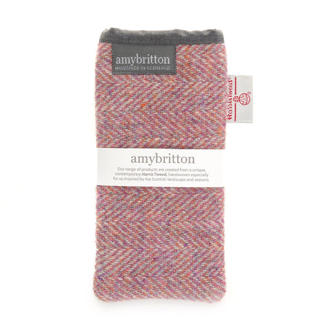 Landscape Harris Tweed® Glasses Case - Sea Pink - Amy Britton Harris Tweed® Accessories - Made Scotland