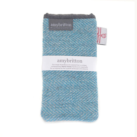 Landscape Harris Tweed® Glasses Case - Teal - Amy Britton Harris Tweed® Accessories - Made Scotland