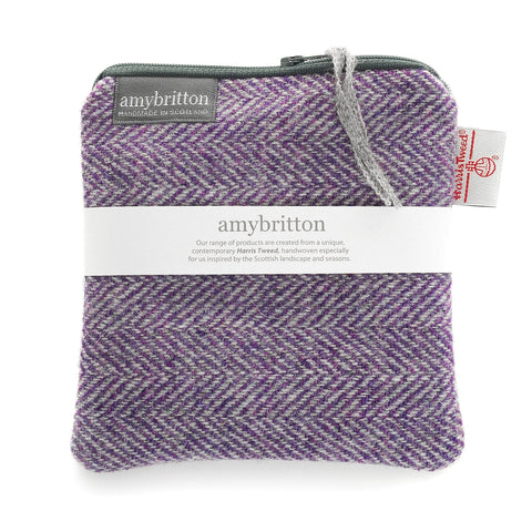 Landscape Harris Tweed® Large Purse - Large Square Purse - Amy Britton Harris Tweed® Accessories - Made Scotland