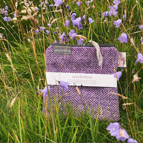 Landscape Harris Tweed® Large Purse - Large Square Purse - Amy Britton Harris Tweed® Accessories - Made Scotland