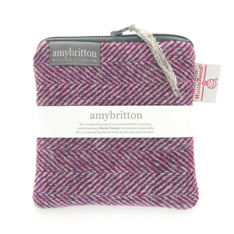 Landscape Harris Tweed® Medium Purse - Medium Square Purse - Amy Britton Harris Tweed® Accessories - Made Scotland