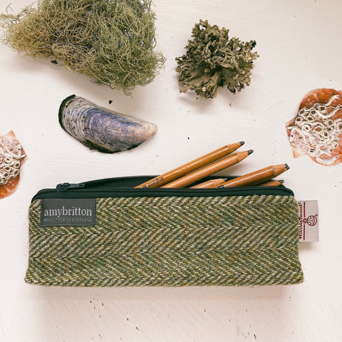 Landscape Harris Tweed® Prism Purse - Sunrise Orange - Amy Britton Harris Tweed® Accessories - Made Scotland