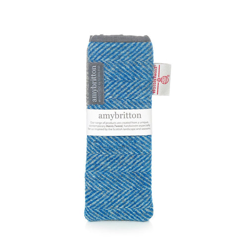 Landscape Harris Tweed® Slim Glasses Case - Kingfisher - Amy Britton Harris Tweed® Accessories - Made Scotland