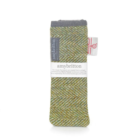 Landscape Harris Tweed® Slim Glasses Case - Grass Green - Amy Britton Harris Tweed® Accessories - Made Scotland