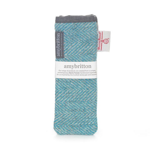 Landscape Harris Tweed® Slim Glasses Case - Teal - Amy Britton Harris Tweed® Accessories - Made Scotland