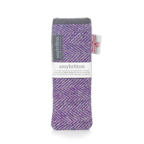 Landscape Harris Tweed® Slim Glasses Case - Heather Purple - Amy Britton Harris Tweed® Accessories - Made Scotland