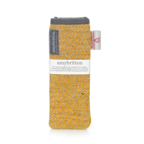 Landscape Harris Tweed® Slim Glasses Case - Barley Yellow - Amy Britton Harris Tweed® Accessories - Made Scotland