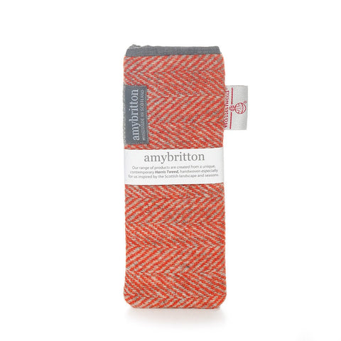 Landscape Harris Tweed® Slim Glasses Case - Sunrise Orange - Amy Britton Harris Tweed® Accessories - Made Scotland