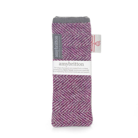 Landscape Harris Tweed® Slim Glasses Case - Harebell Purple - Amy Britton Harris Tweed® Accessories - Made Scotland