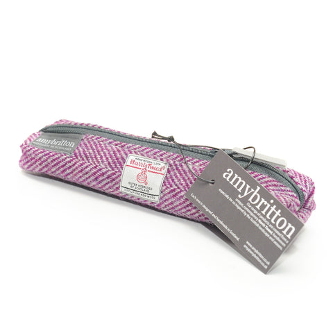 Landscape Harris Tweed® Slim Pencil Case - Harebell Purple - Amy Britton Harris Tweed® Accessories - Made Scotland