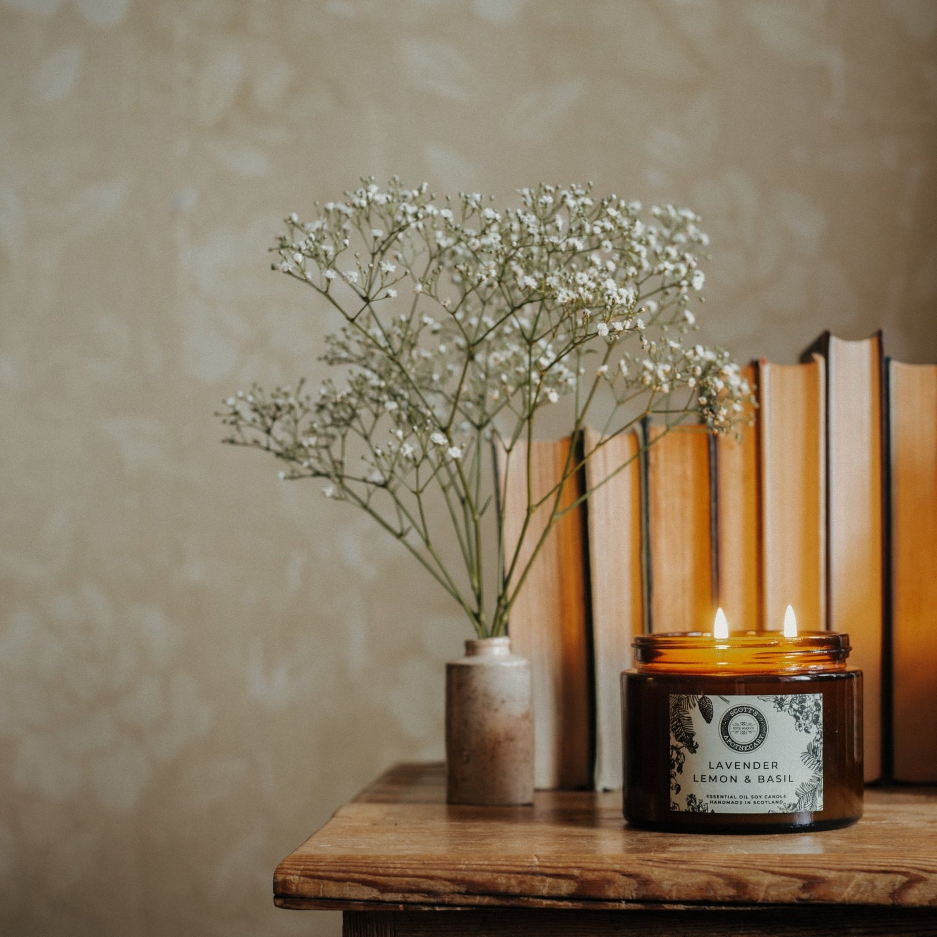 Lavender, Basil & Lemon Candle - Made Scotland