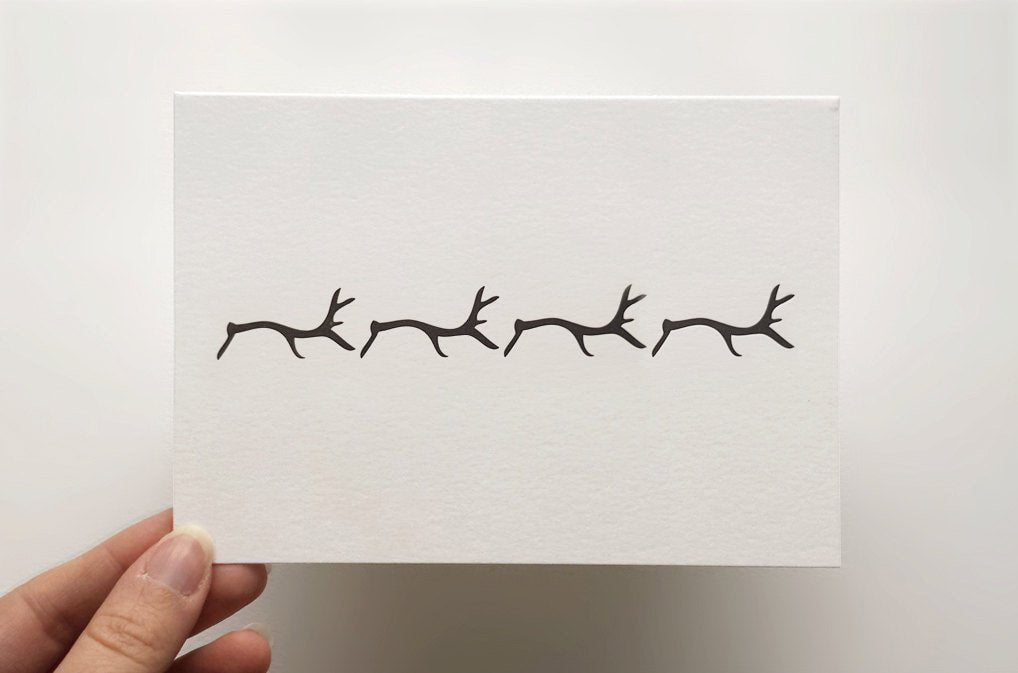 Letterpress Notecard - Black Stag March - Made Scotland