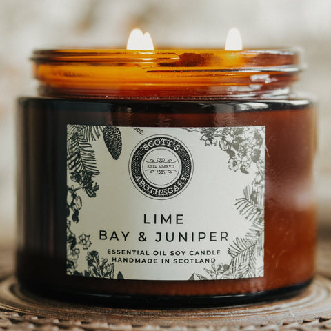 Lime, Bay & Juniper Candle - 180ml - Scott's Apothecary - Made Scotland