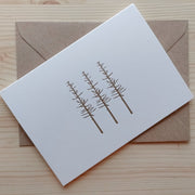 Little Trees Letterpress Notecard - Made Scotland
