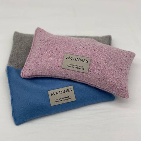 Luxury Pure Cashmere & British Lavender Sleep Pillow - Ocean Blue - Ava Innes - Made Scotland