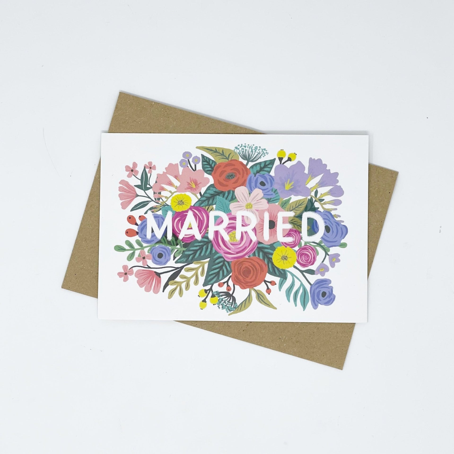 Married Floral Wedding card - Made Scotland