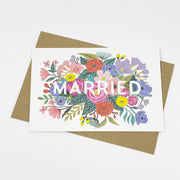 Married Floral Wedding card - Made Scotland