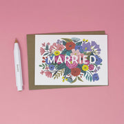 Married Floral Wedding card - Made Scotland