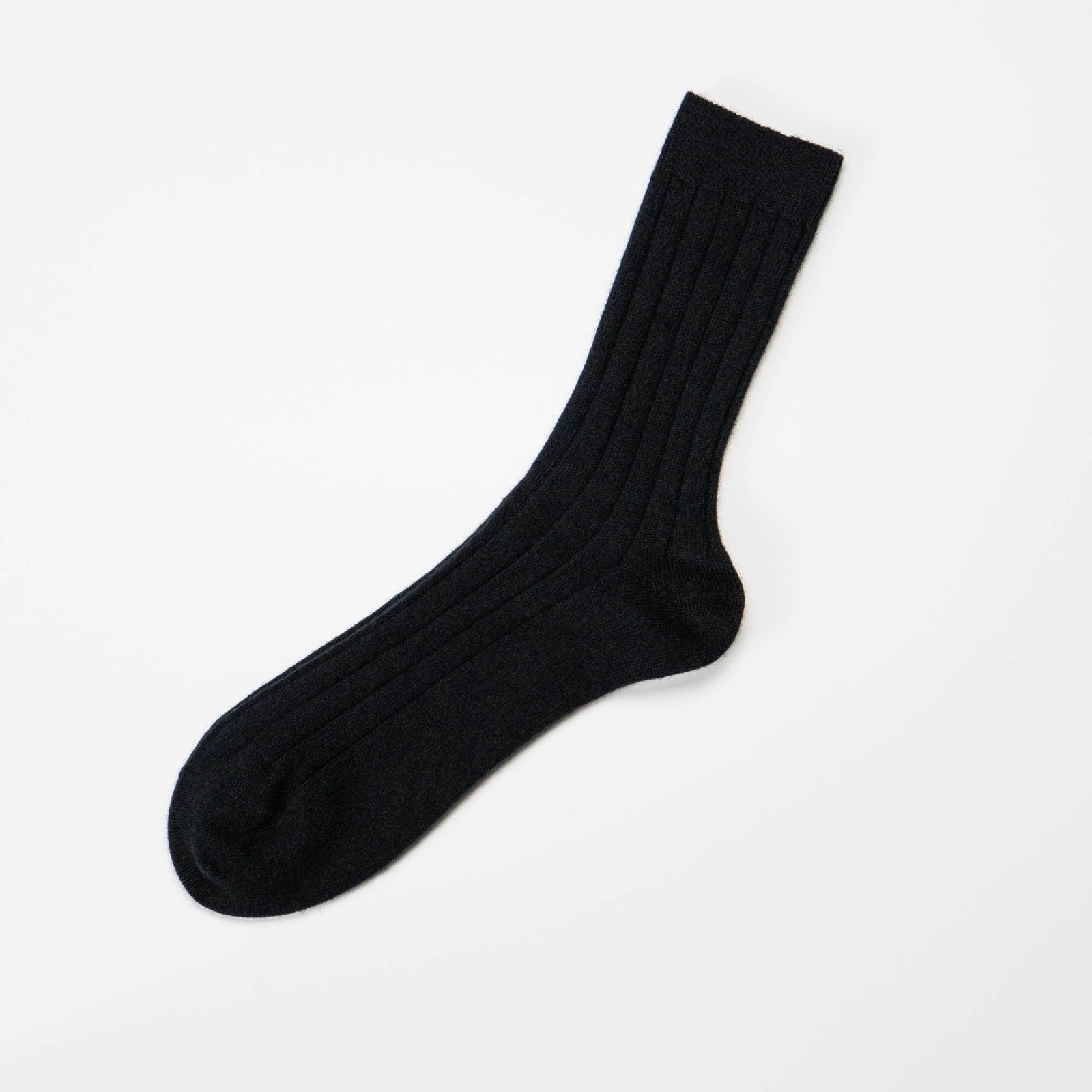Men's Black Luxury Ribbed Cashmere Socks - Made Scotland