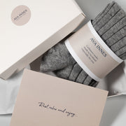 Men's Grey Luxury Ribbed Cashmere Socks - Made Scotland