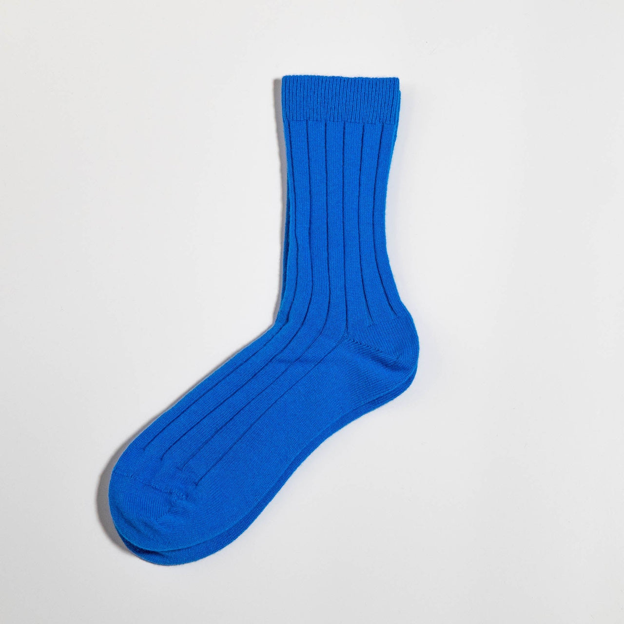Men's Sea Blue Luxury Ribbed Cashmere Socks - Made Scotland