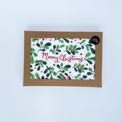 Mistletoe Merry Christmas Card pack - 1 Pack - Lomond Paper Co - Made Scotland