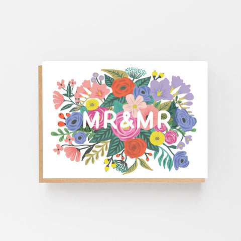 Mr & Mr Floral Wedding Card - Lomond Paper Co - Made Scotland