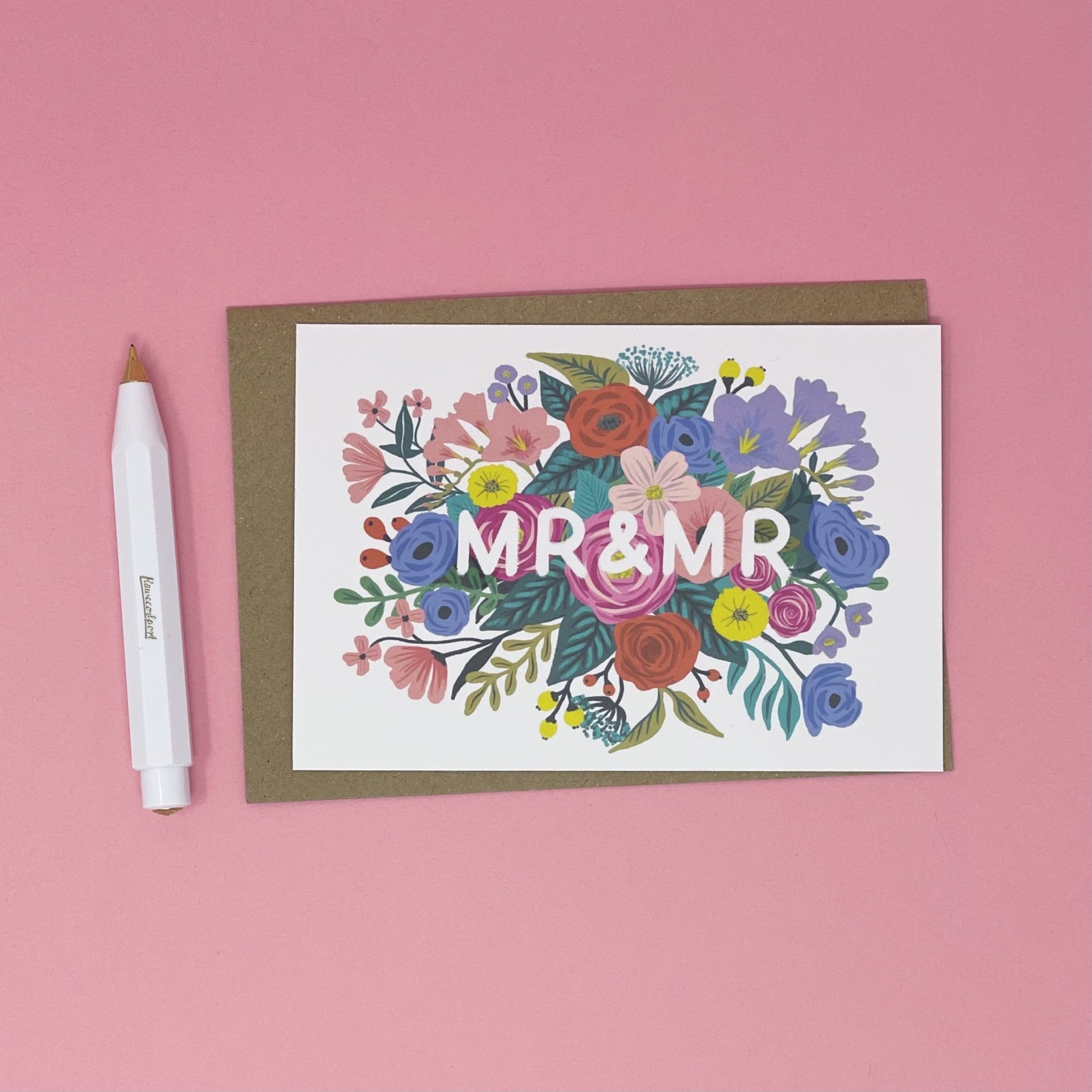Mr & Mr Floral Wedding Card - Made Scotland