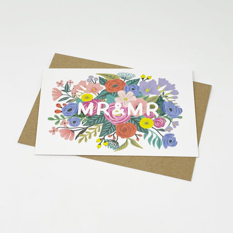 Mr & Mr Floral Wedding Card - Lomond Paper Co - Made Scotland