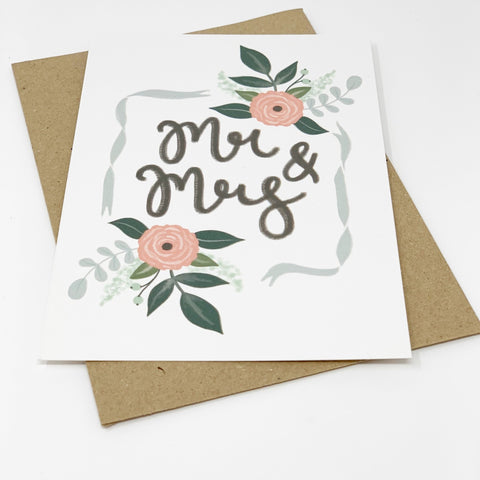 Mr & Mrs Wedding Day Card - Lomond Paper Co - Made Scotland