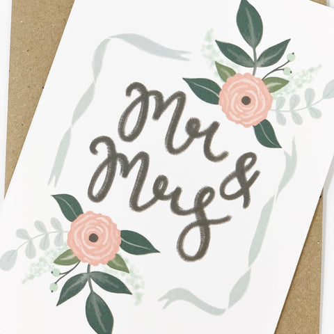 Mr & Mrs Wedding Day Card - Lomond Paper Co - Made Scotland