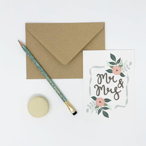 Mr & Mrs Wedding Day Card - Lomond Paper Co - Made Scotland