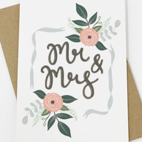 Mr & Mrs Wedding Day Card - Lomond Paper Co - Made Scotland